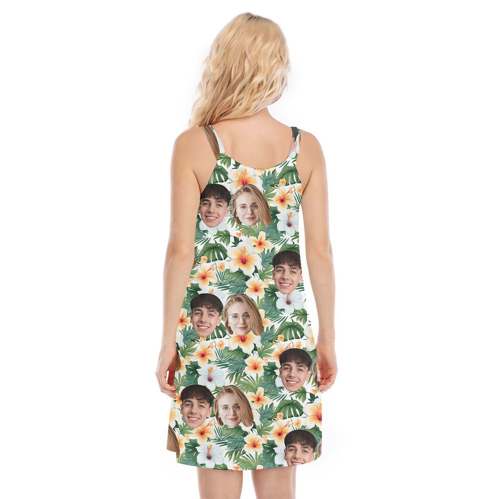Floral Cami Women's Dress With Faces