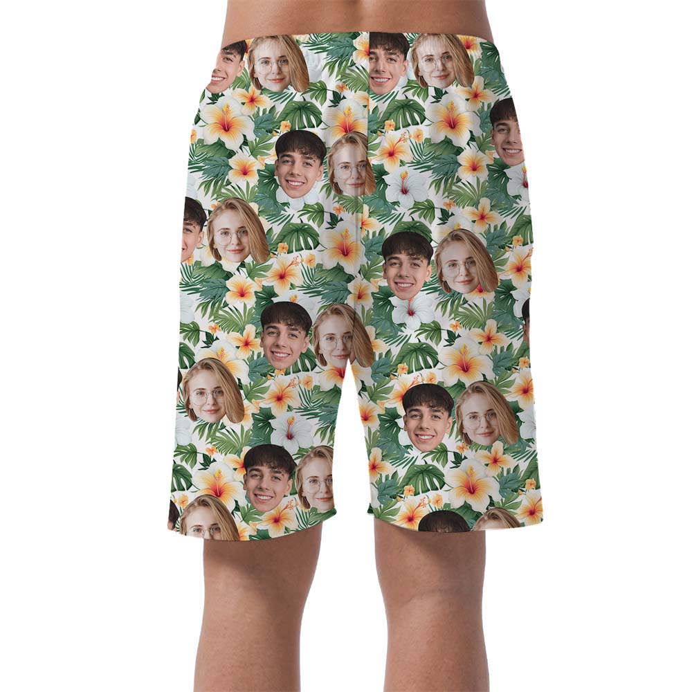 Custom Multiple Faces Floral Board Shorts