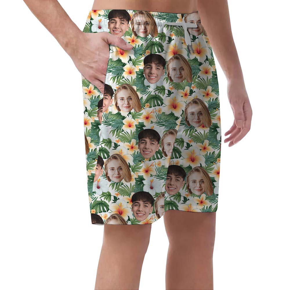 Custom Multiple Faces Floral Board Shorts