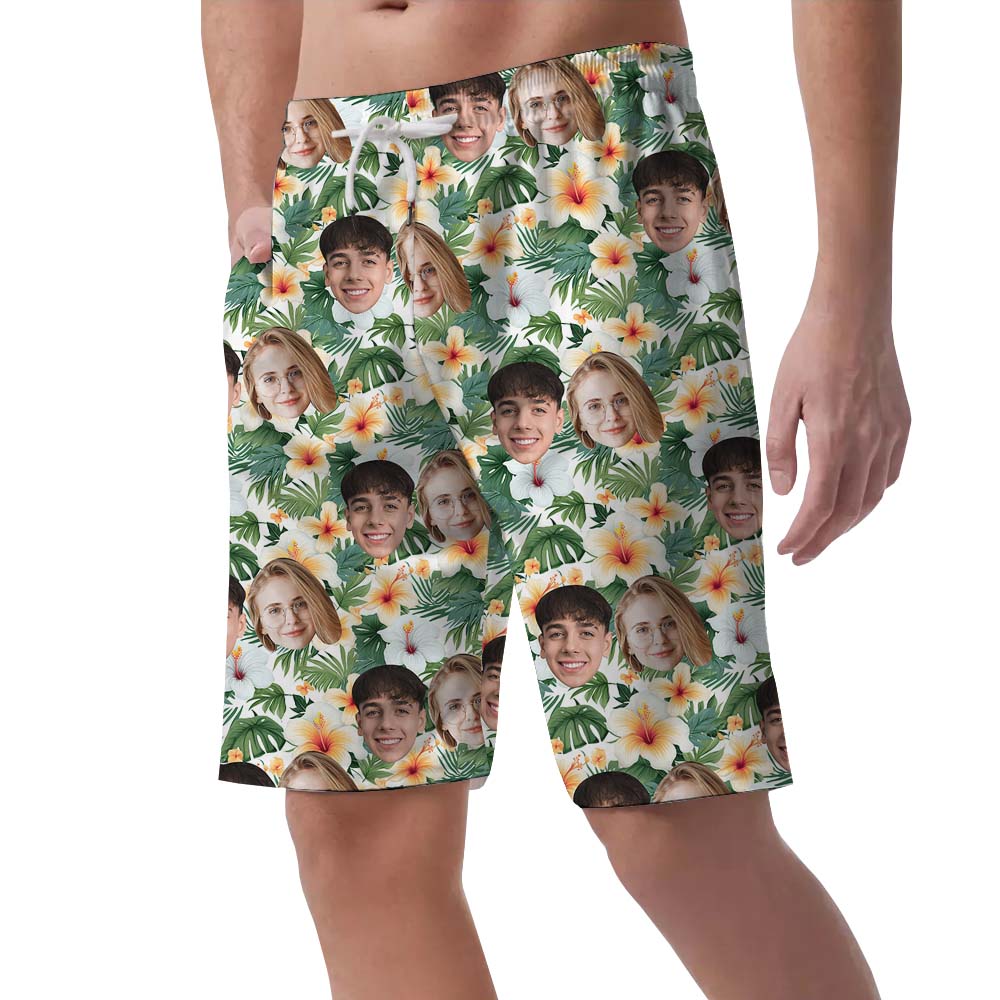 Custom Multiple Faces Floral Board Shorts