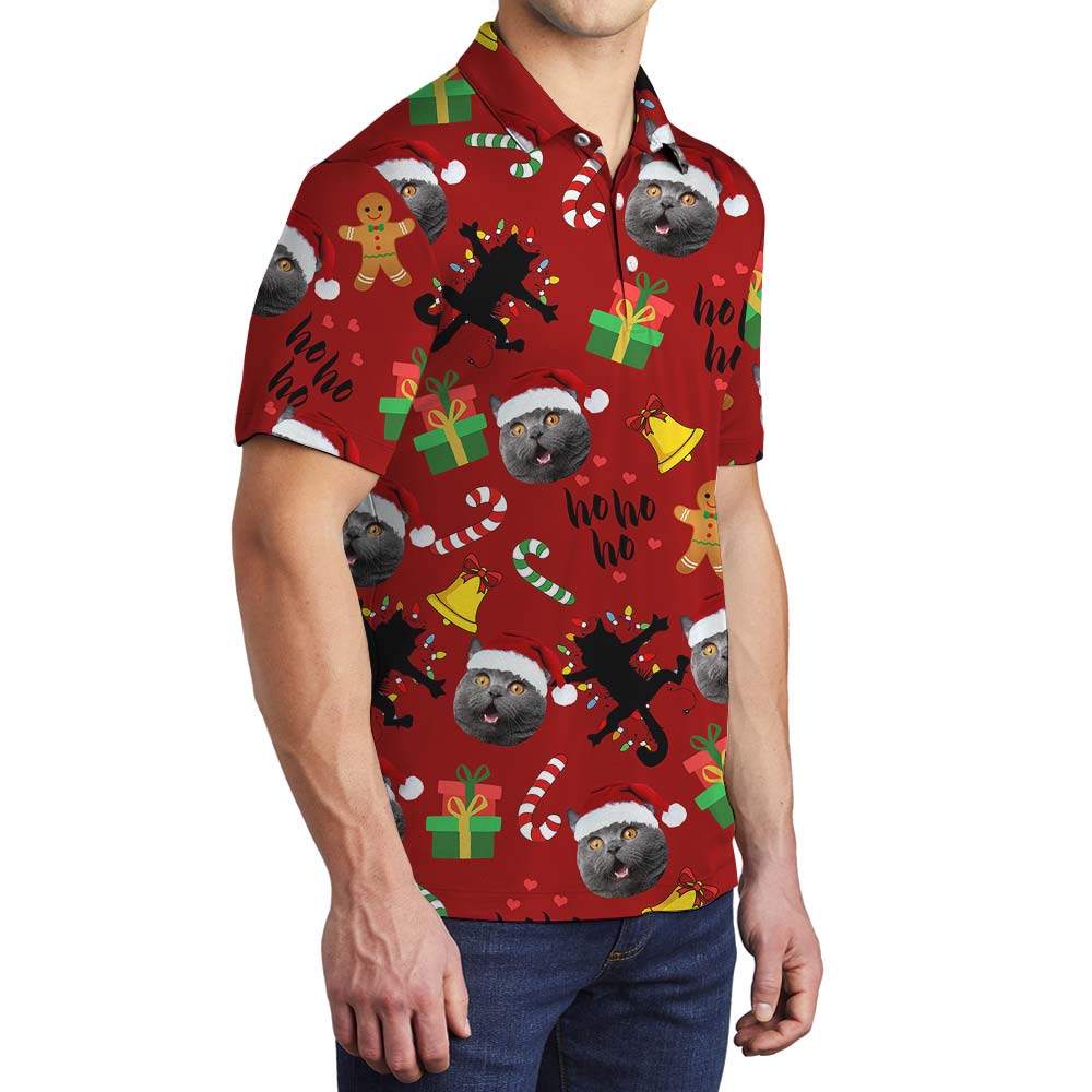 Christmas Personalized Men's Polo With Multiple Faces