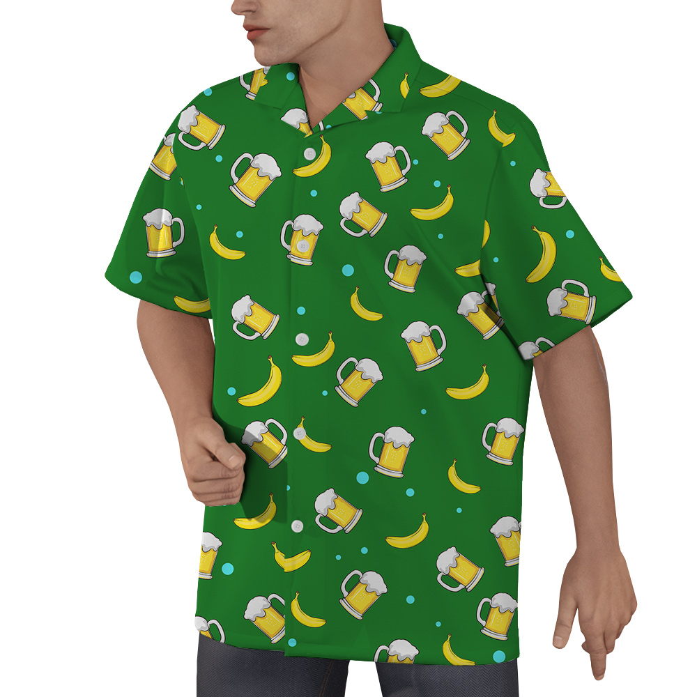 Best Father Day Gifts Custom Face Green Hawaiian Men Shirt