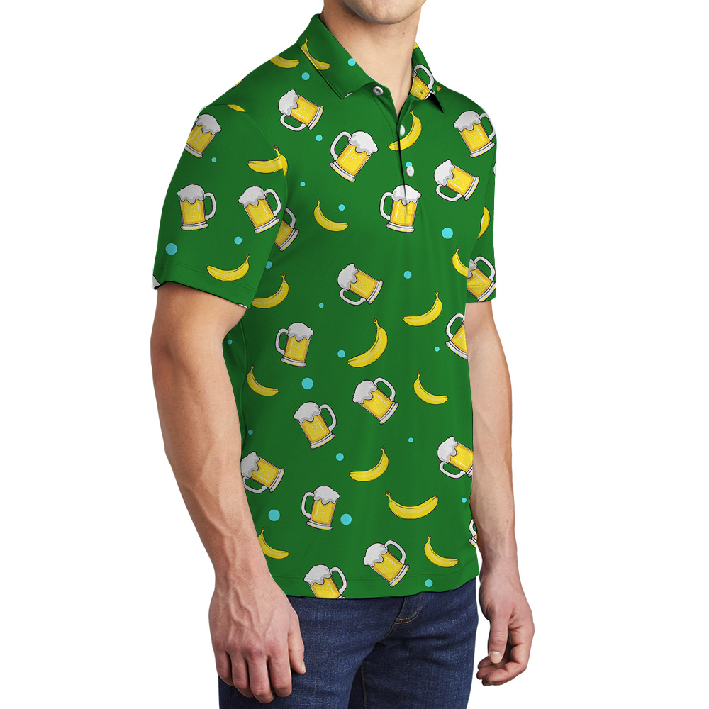 Best Father Day Gifts Custom Face Green Hawaiian Men Polo Shirt