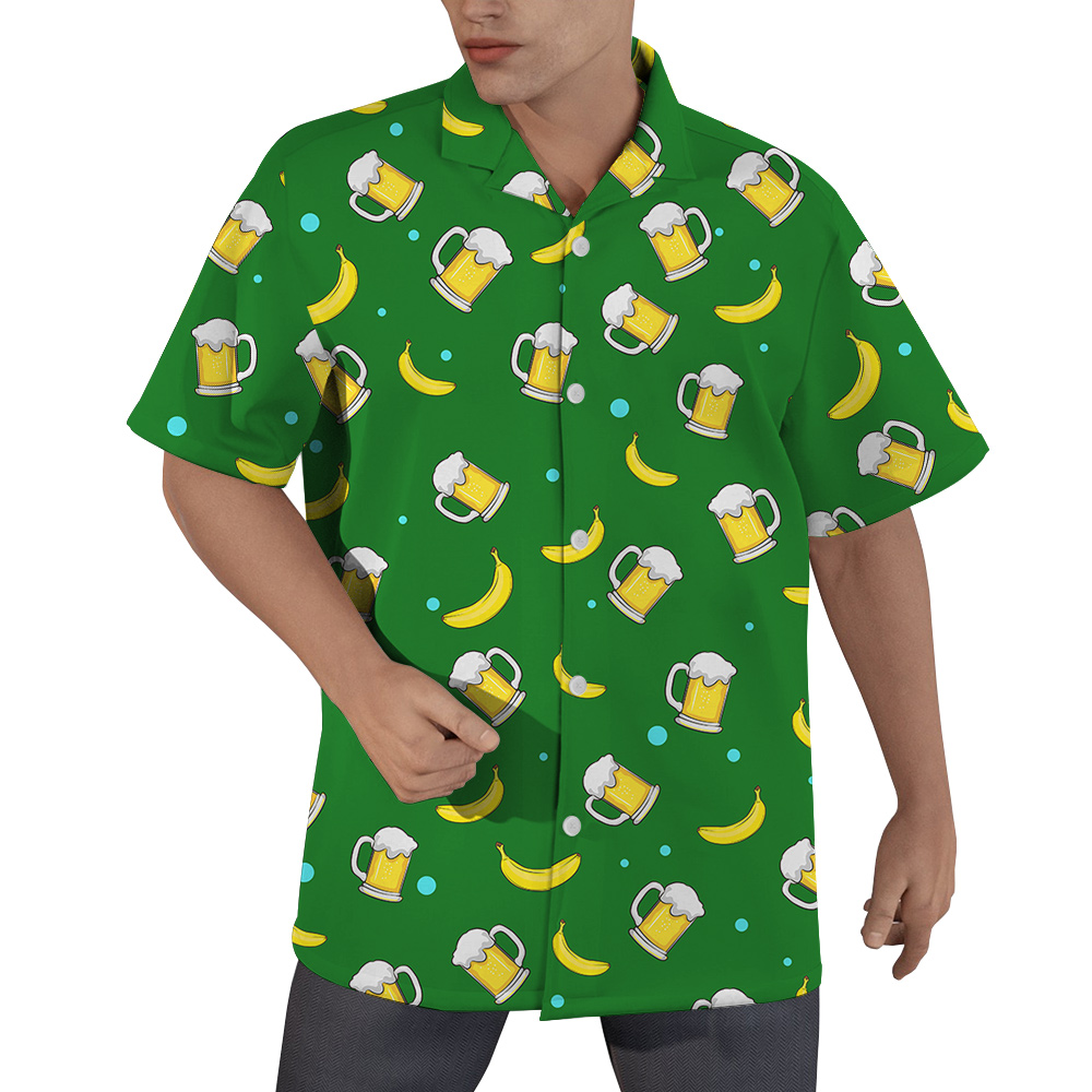 Best Father Day Gifts Custom Face Green Hawaiian Men Shirt