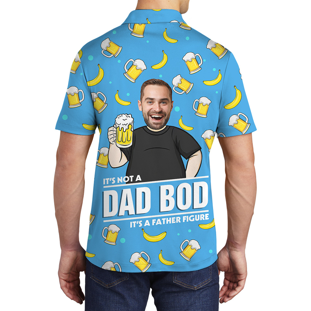 Funny Father’s Day Custom Face Hawaiian Men Polo Shirt - variant image 1