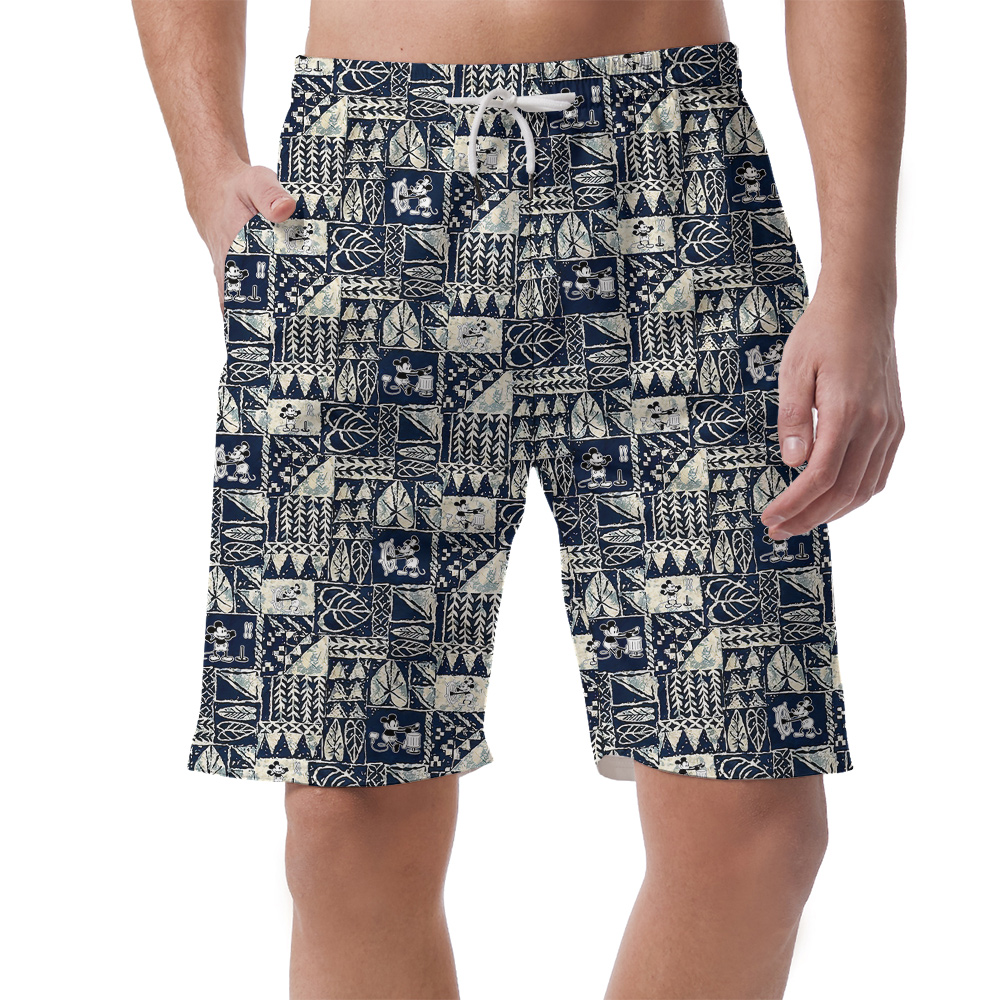 Steamboat Willie 1928 Mickey Vintage Tapa Aloha Beach Shorts For Men - variant image 1