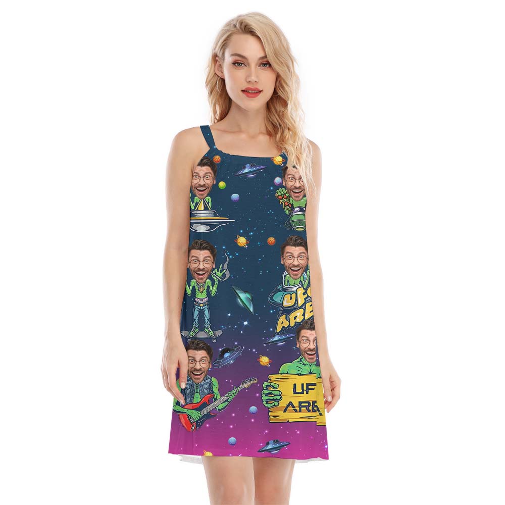 Cool Alien Women's Cami Dress With Face - variant image 1