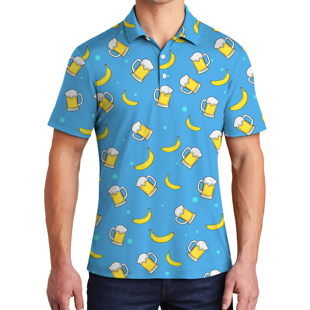 Funny Father’s Day Custom Face Hawaiian Men Polo Shirt