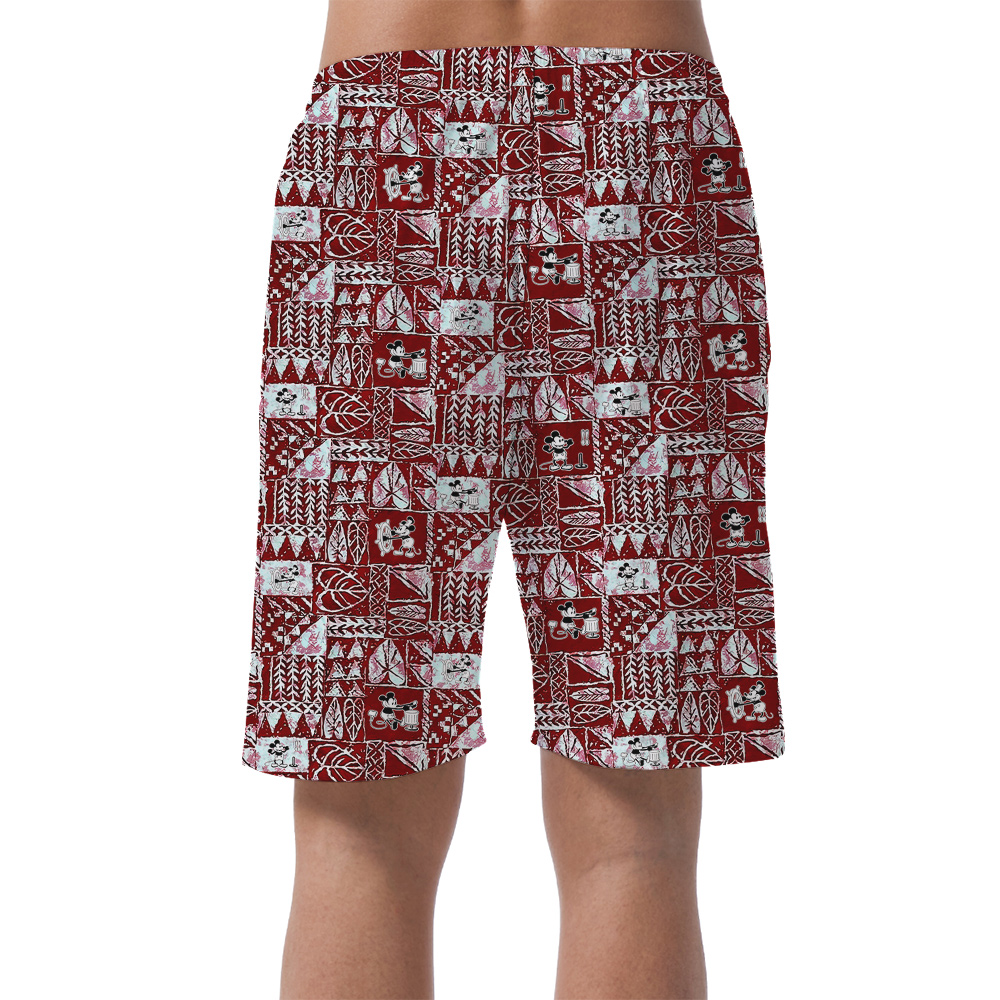 Funny Mickey Steamboat Willie Movie Vintage Tapa Men's Hawaiian Beach Shorts