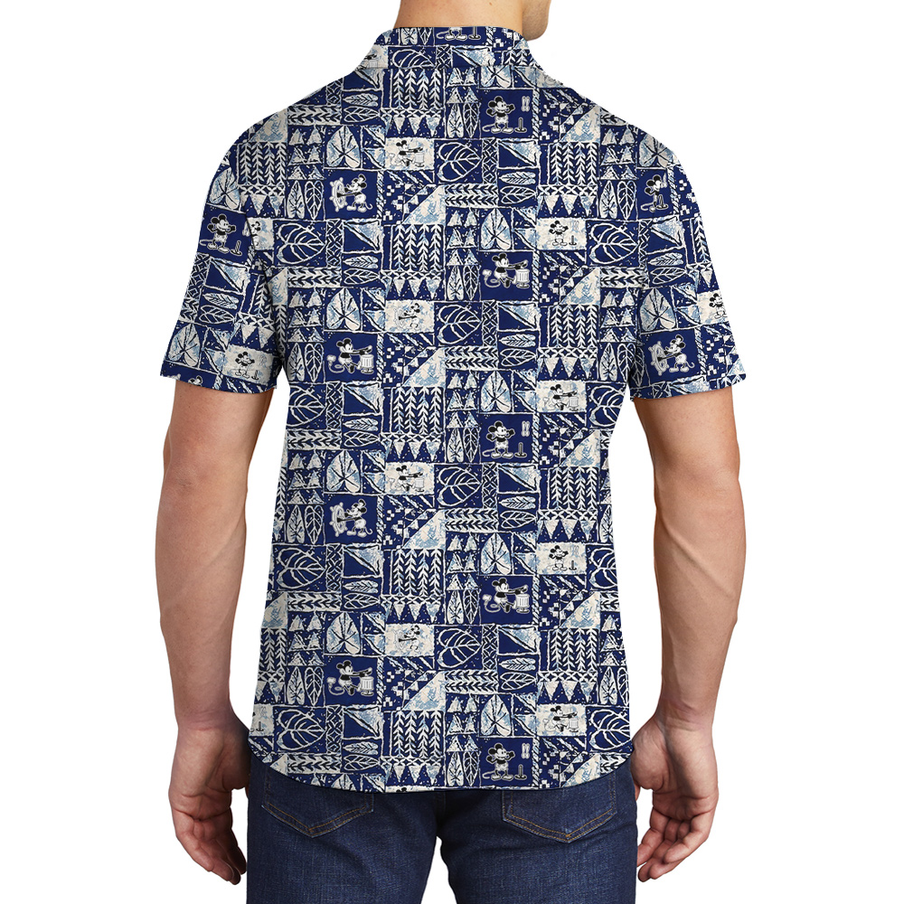 Steamboat Willie Mickey Vintage Tapa Men's Hawaiian Polo Shirt