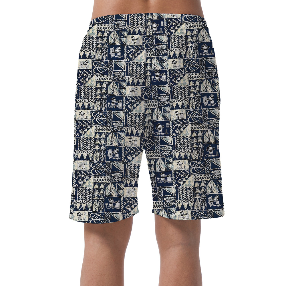Steamboat Willie 1928 Mickey Vintage Tapa Aloha Beach Shorts For Men
