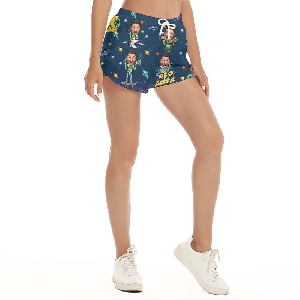 Custom Face UFO Alien Women Shorts
