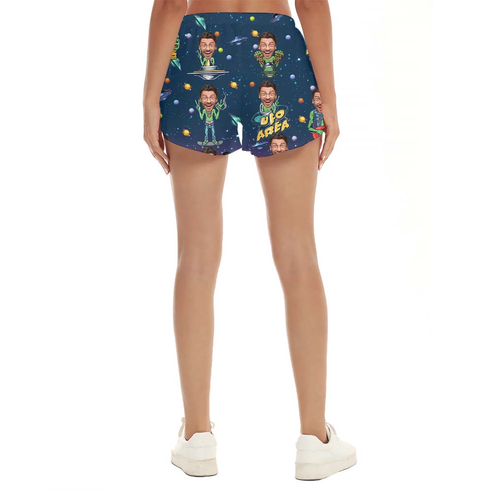 Custom Face UFO Alien Women Shorts