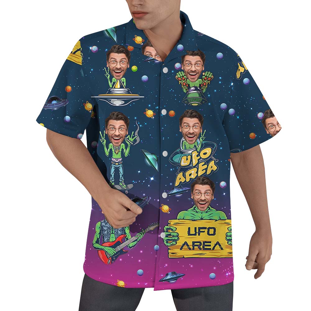 Custom Face Aliens Hawaiian Shirt - variant image 1