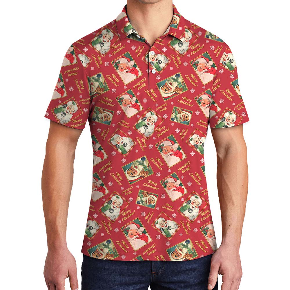 Merry Christmas With Santa Claus Men's Polo - variant image 1