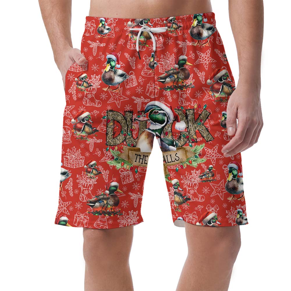 Hawaiian Men's Shorts With Christmas Duck Pattern - variant image 1