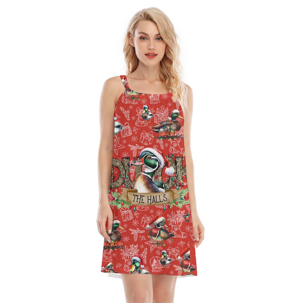Duck Christmas The Halls Women's Cami Dress - variant image 1