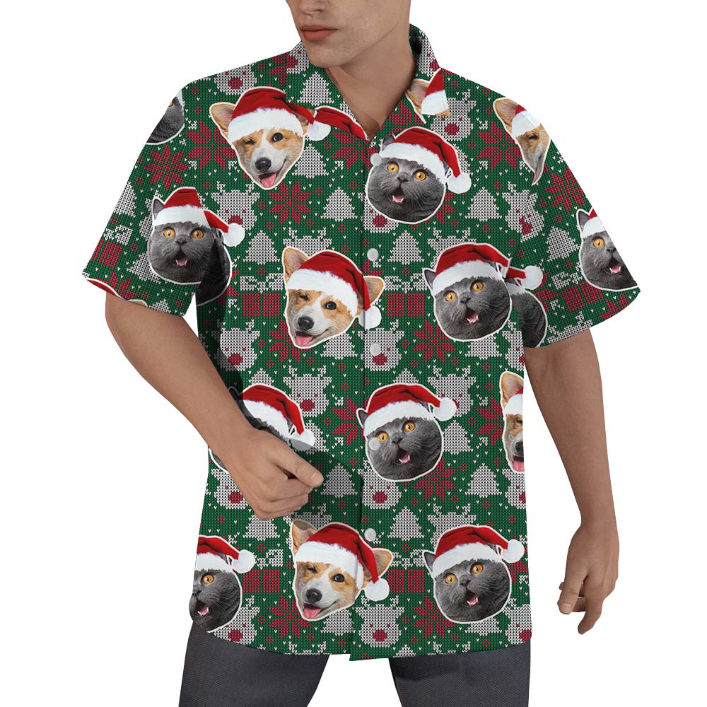 Christmas Custom Men Shirt With Multiple Pet's Faces - variant image 1