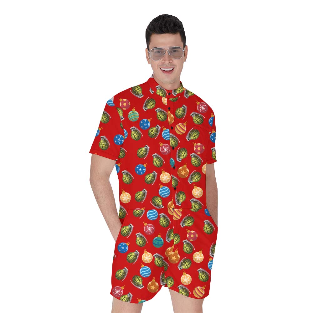 Grenade Christmas Balls Aloha Men's Romper - variant image 1
