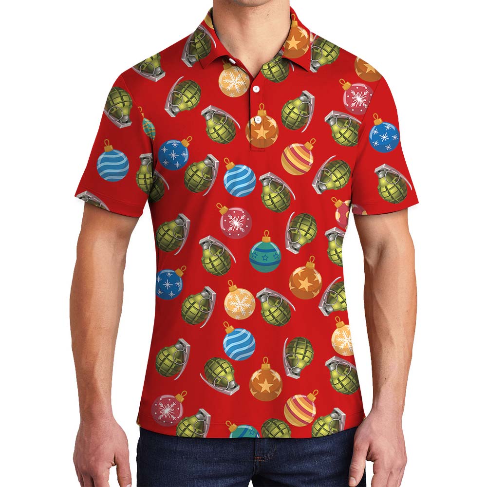 Baubles Christmas Hawaiian Men's Polo - variant image 1