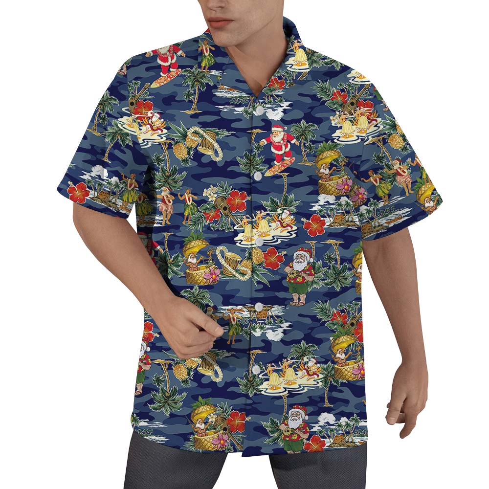 Santa Claus Summer Holiday Hawaiian Shirt Men - variant image 1