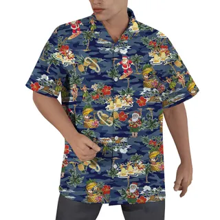 Santa Claus Summer Holiday Hawaiian Shirt Men