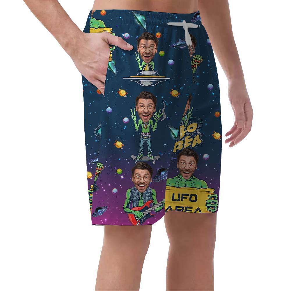 UFO Custom Face Men's Hawaiian Shorts