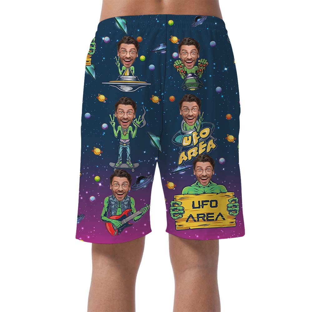 UFO Custom Face Men's Hawaiian Shorts
