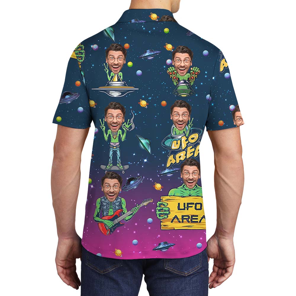 Alien Men's Polo Shirt With Faces