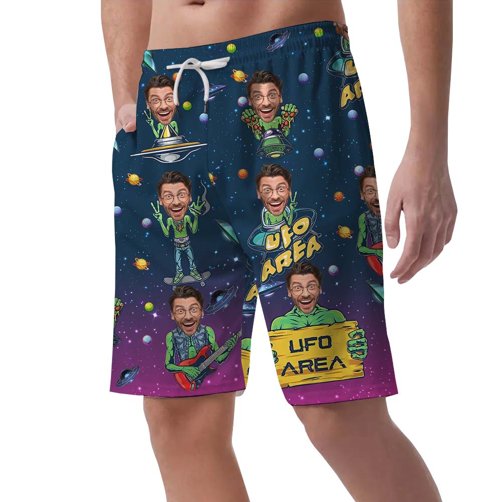 UFO Custom Face Men's Hawaiian Shorts