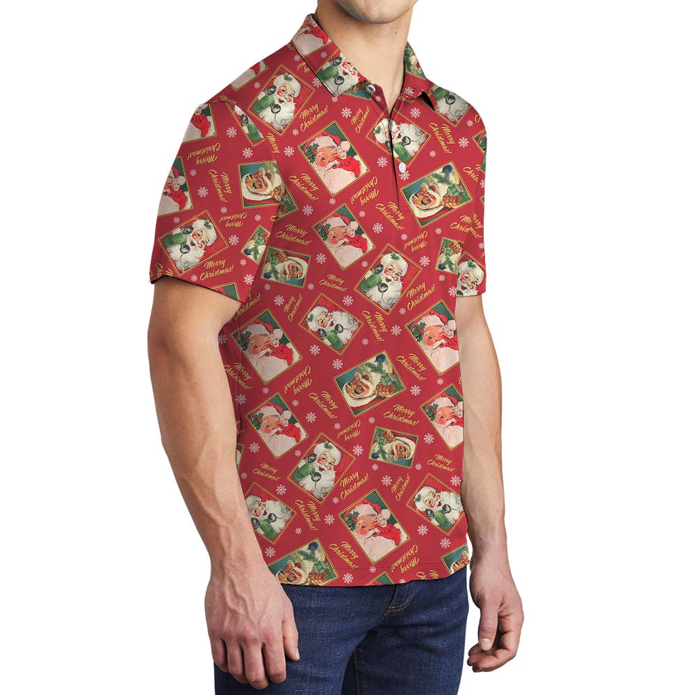 Merry Christmas With Santa Claus Men's Polo
