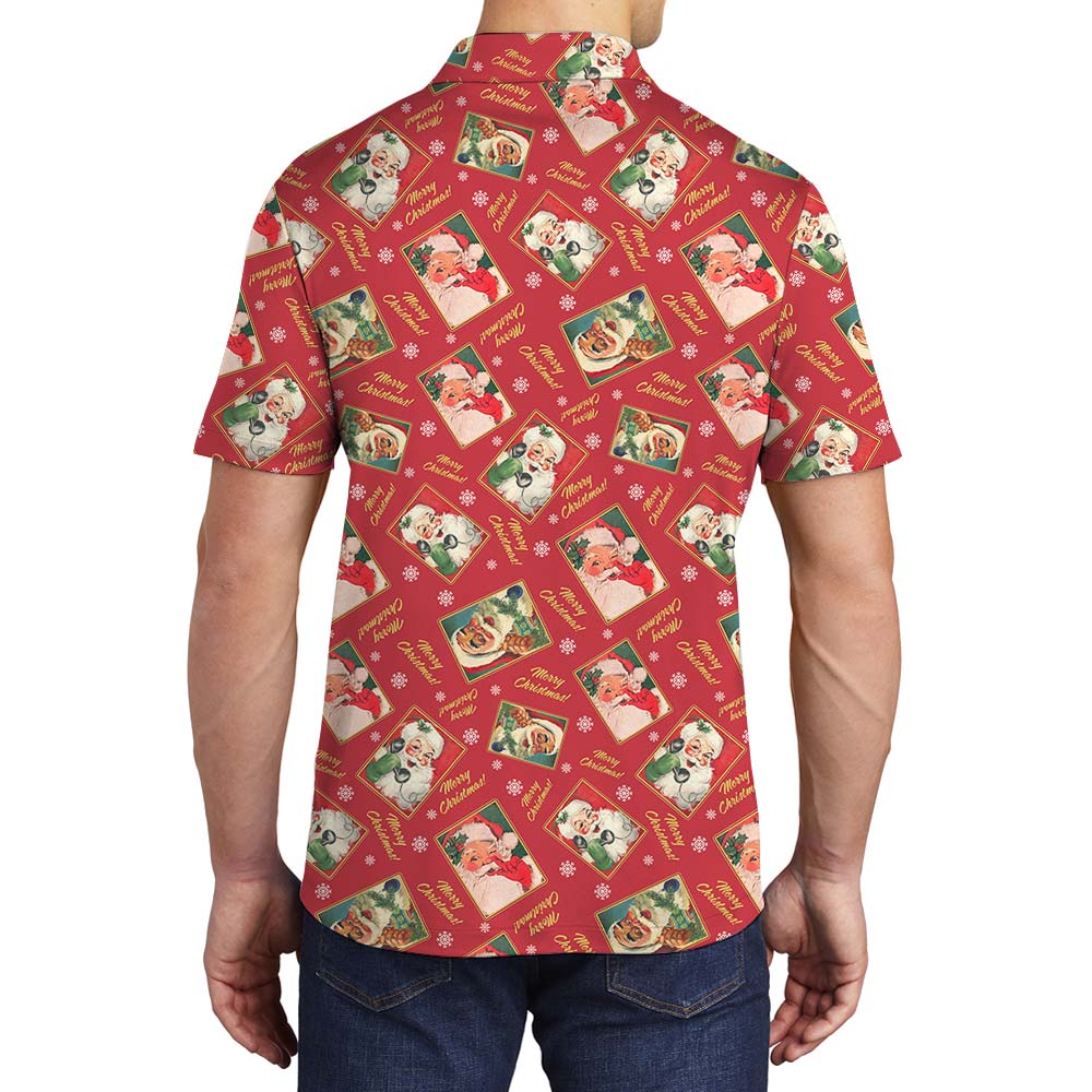 Merry Christmas With Santa Claus Men's Polo