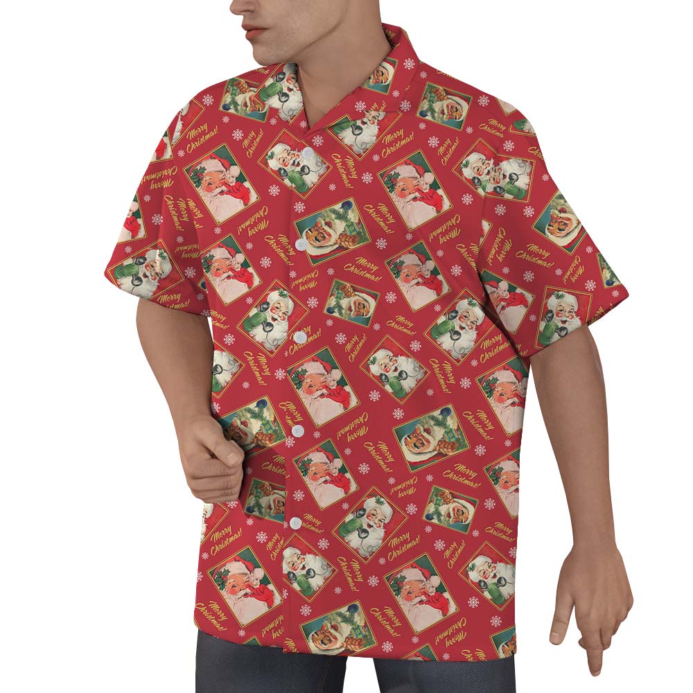 Santa Merry Christmas Hawaiian Shirt Men