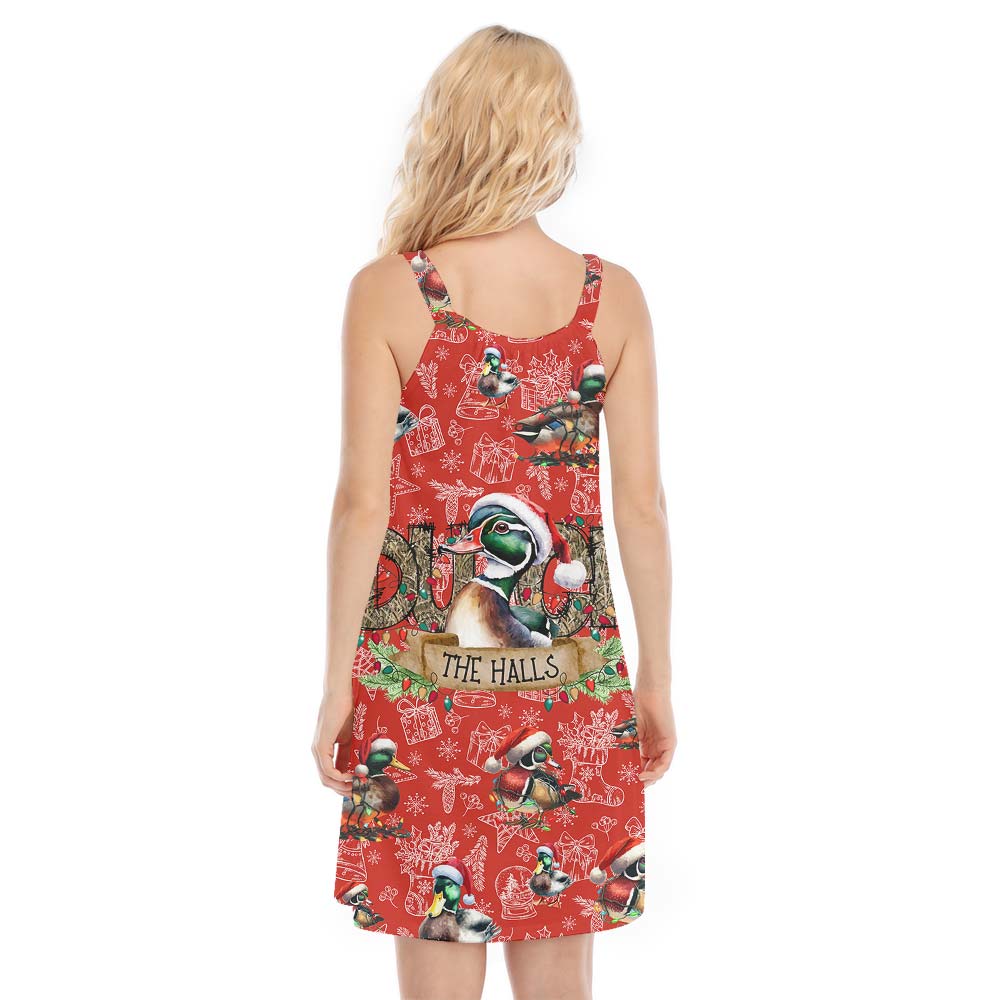 Duck Christmas The Halls Women's Cami Dress