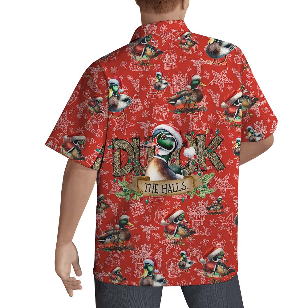 Christmas Duck The Halls Hawaiian Shirt Men