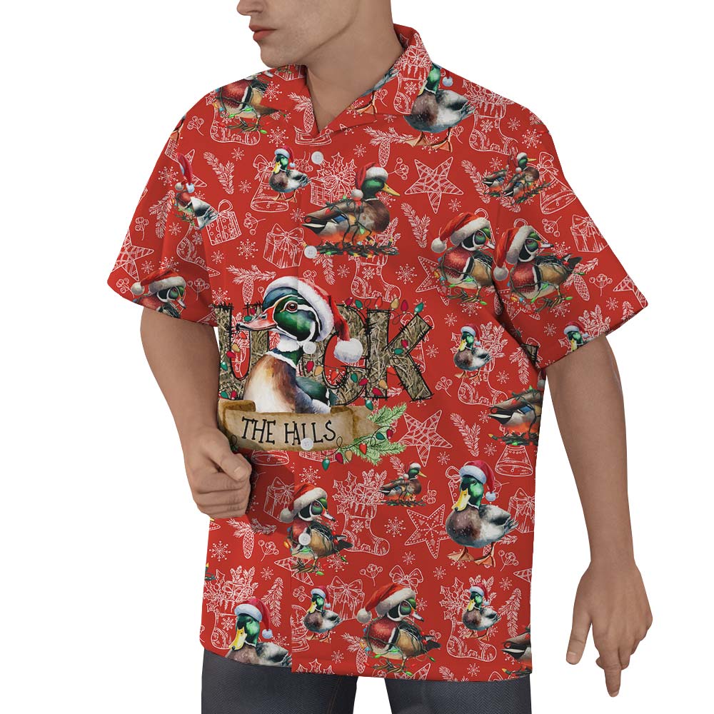 Christmas Duck The Halls Hawaiian Shirt Men