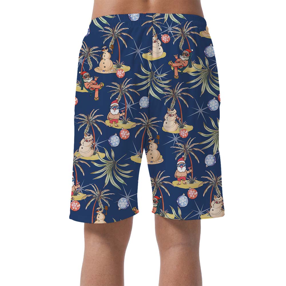 Xmas Santa Navy Hawaiian Men's Shorts