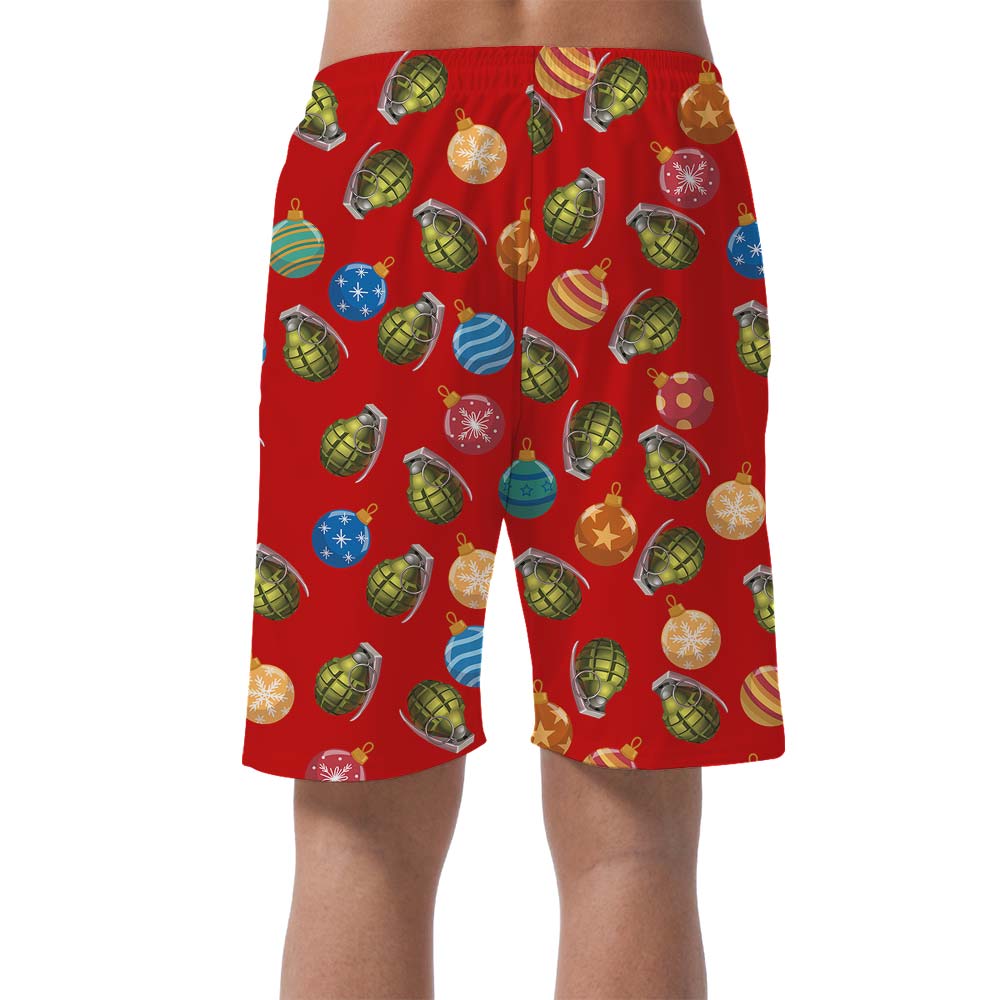 Christmas Hawaiian Men's Shorts Grenade Balls
