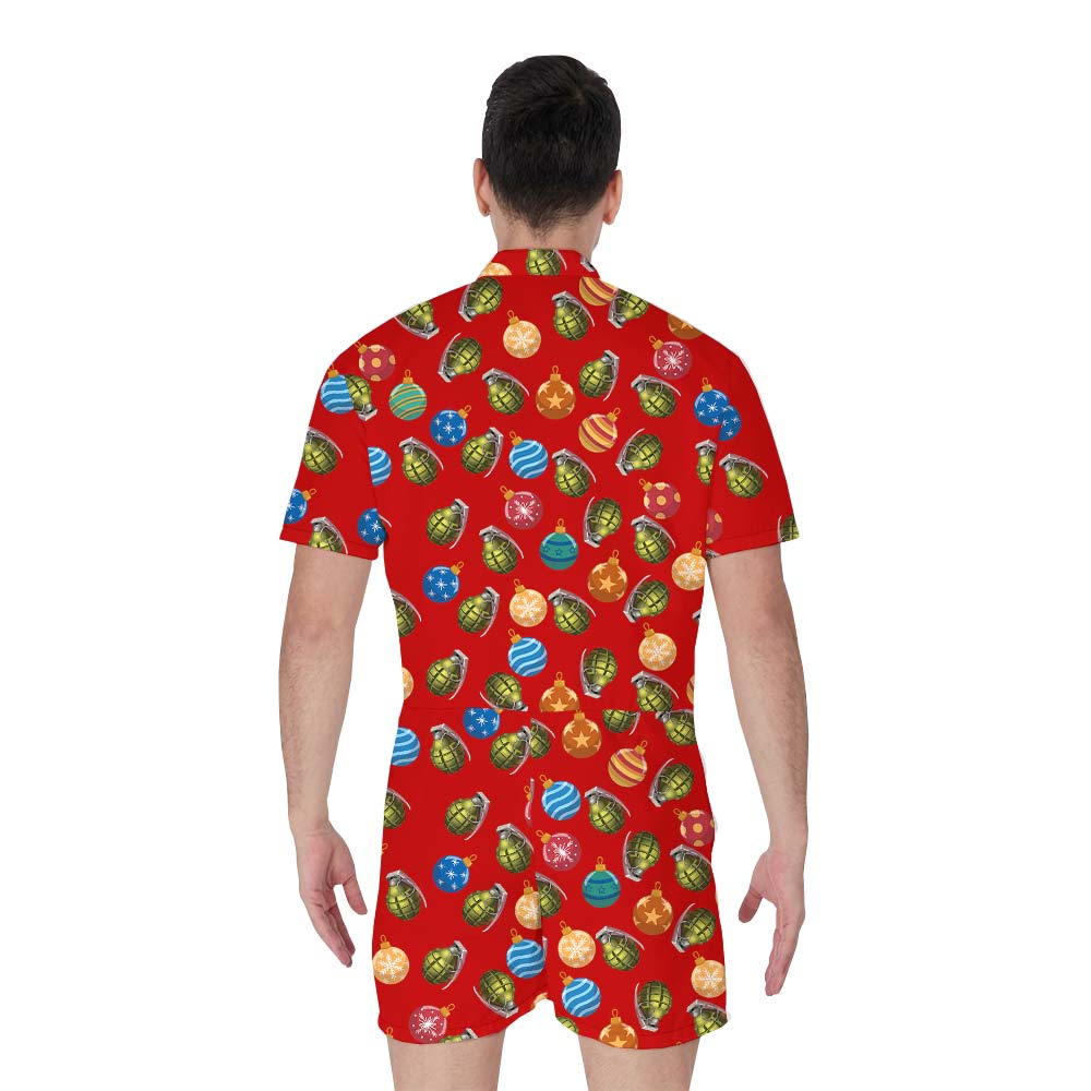 Grenade Christmas Balls Aloha Men's Romper