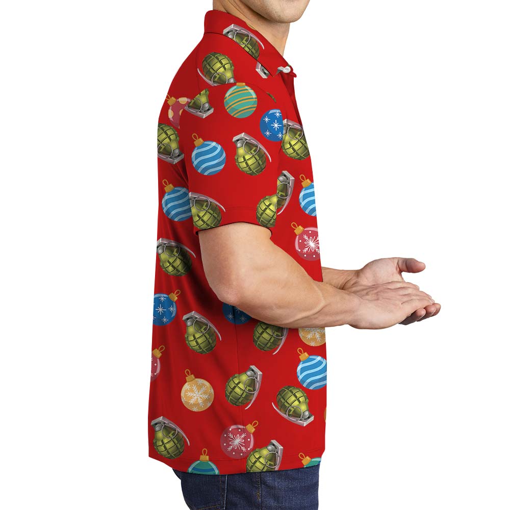 Baubles Christmas Hawaiian Men's Polo