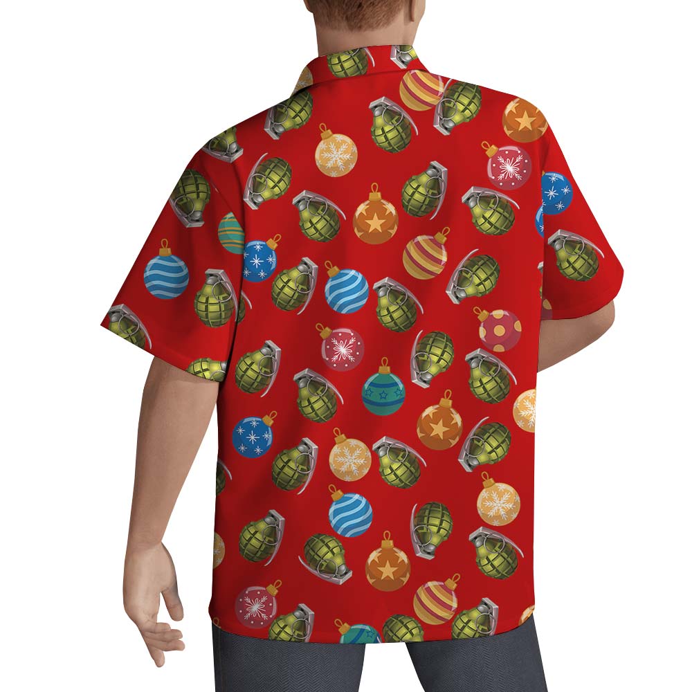 Grenade Christmas Balls Hawaiian Shirt For Men