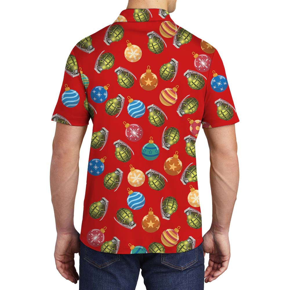 Baubles Christmas Hawaiian Men's Polo