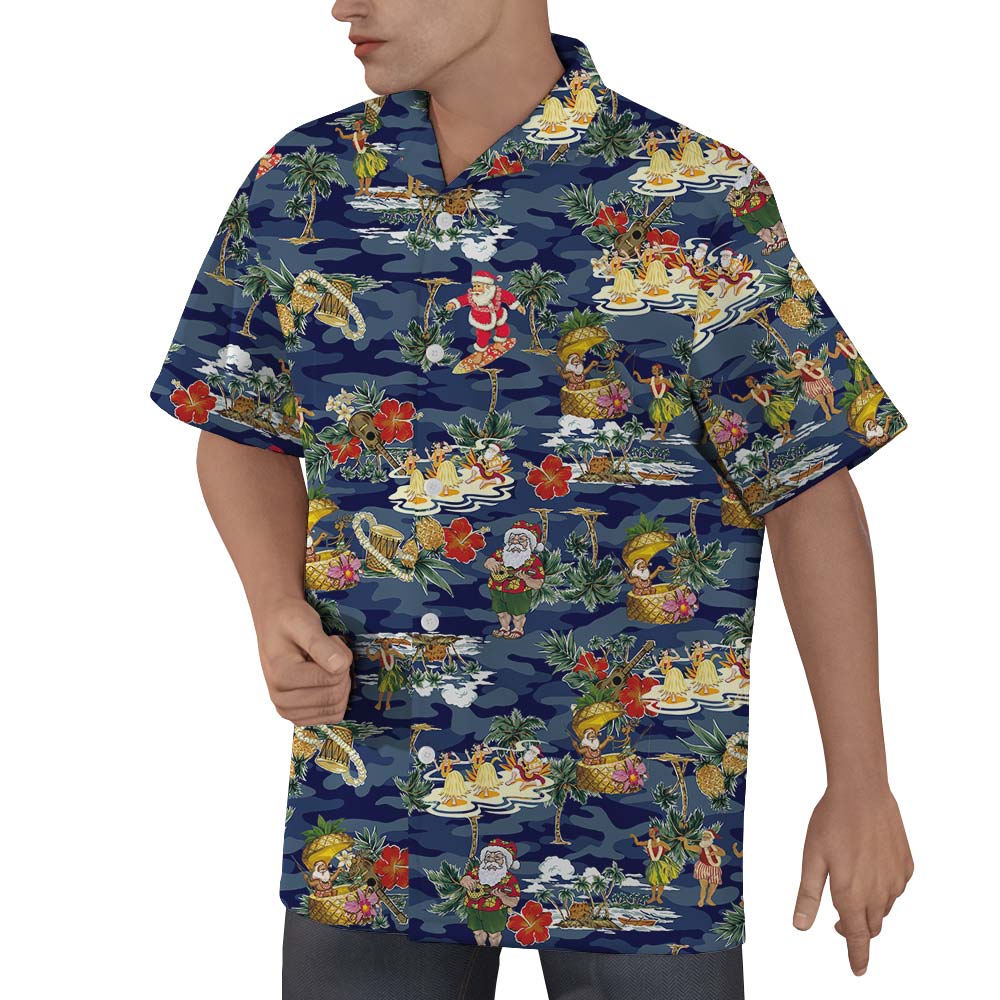 Santa Claus Summer Holiday Hawaiian Shirt Men