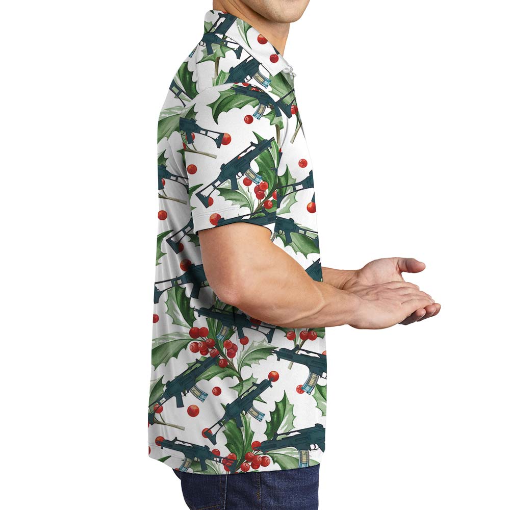 Aloha Men's Polo With Gun Military Pattern