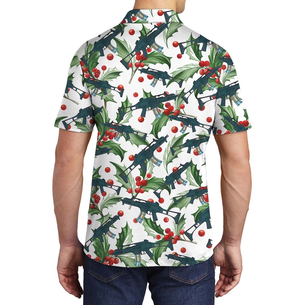 Aloha Men's Polo With Gun Military Pattern