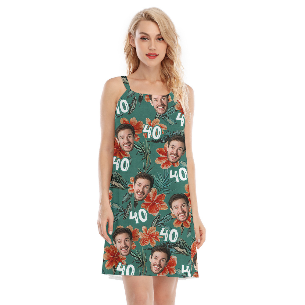 Custom Face and Age Birthday Hawaiian Cami Dress - variant image 1