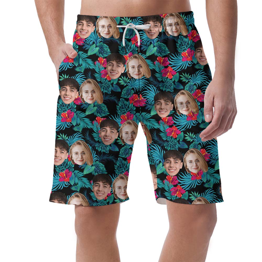 Custom Photo Tropical Swim Shorts For Men - variant image 1