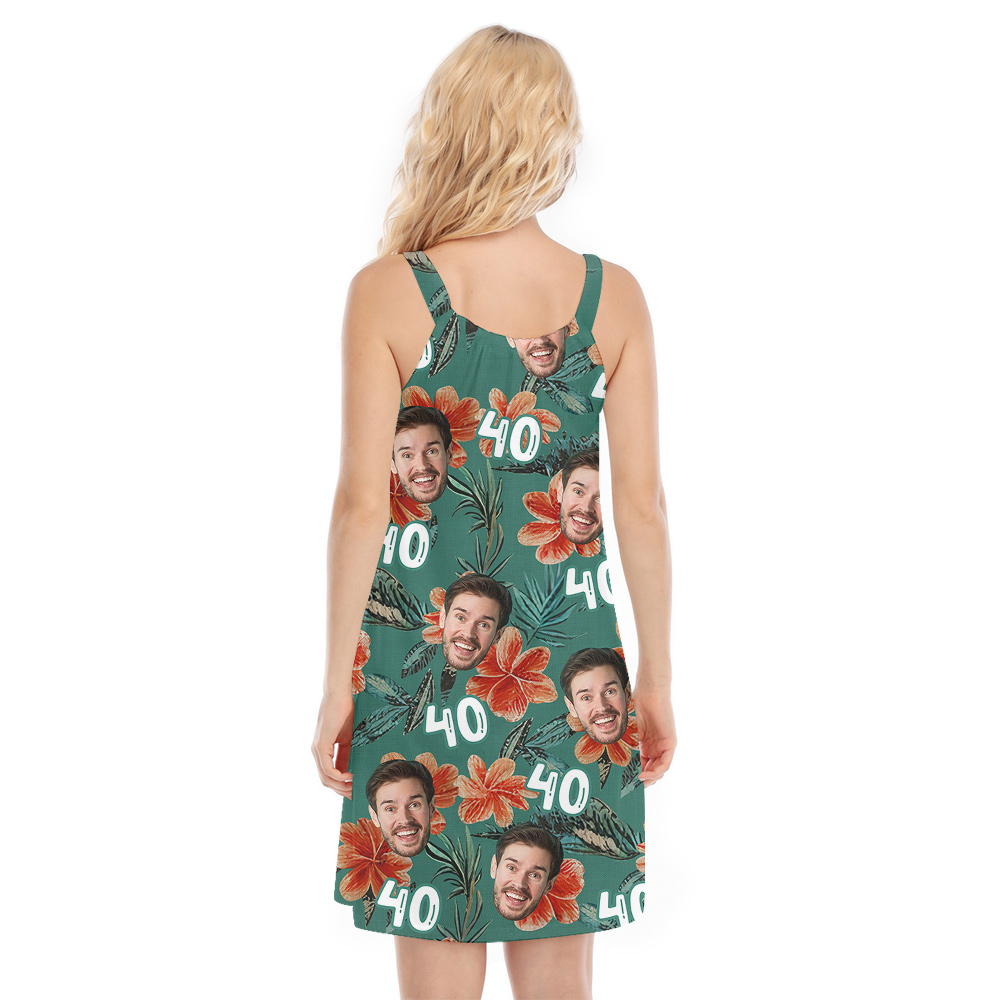 Custom Face and Age Birthday Hawaiian Cami Dress