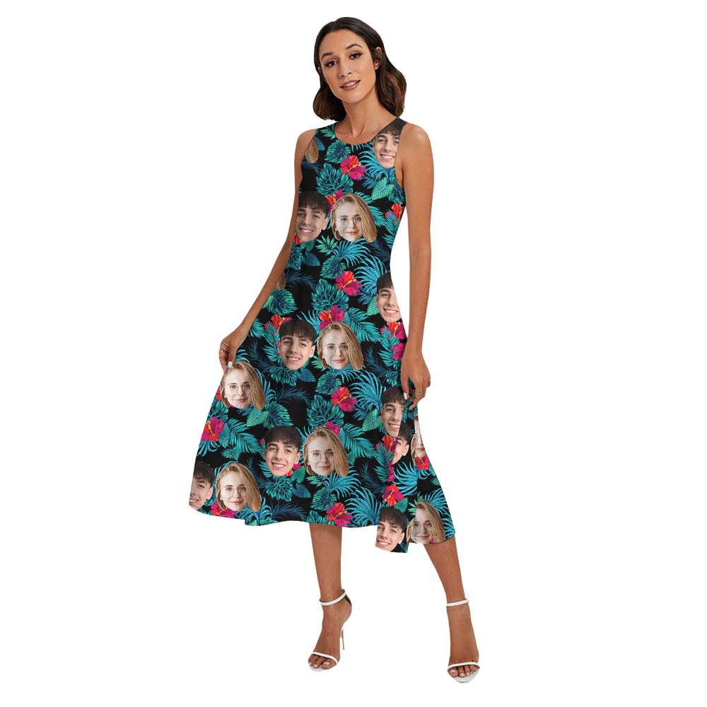 Custom Face Tropical Matching Family And Dog Hawaiian Outfit