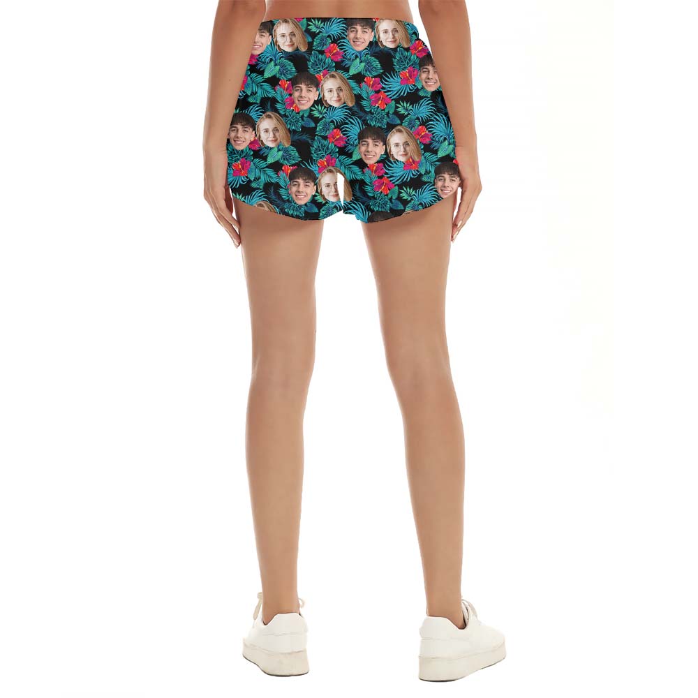 Custom Couple Faces Women Summer Shorts